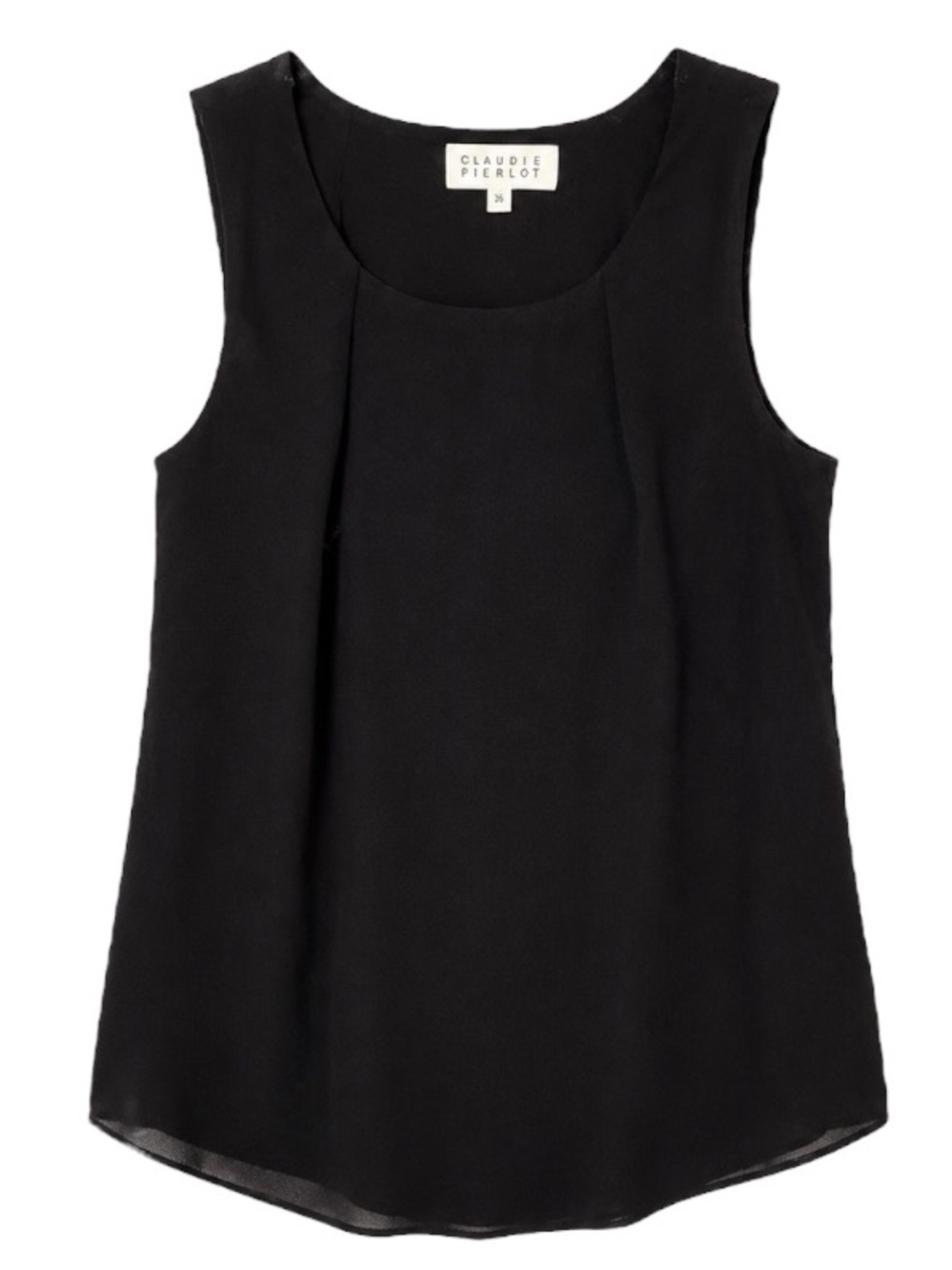 Claudie Pierlot Black Sleeveless Cross Back Top Size 36 US Small Paris Designer - Picture 3 of 7